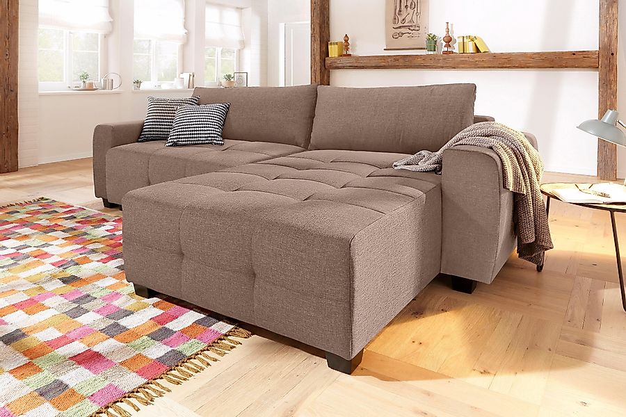 Home affaire Ecksofa "Bella L-Form", wahlweise mit Bettfunktion und Bettkas günstig online kaufen