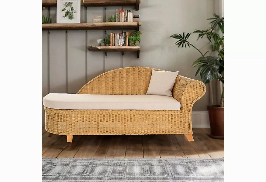 Krines Home Recamiere Rattan Recamiere Elegance Rattanliege Chaiselongue Re günstig online kaufen