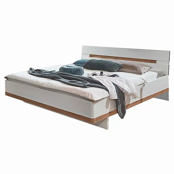 Doppelbett, 180cm Liegefläche, höhenverstellbar, in weiß mit Artisan Eiche günstig online kaufen