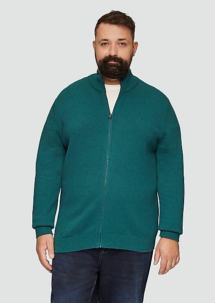 s.Oliver Outdoorjacke Strickjacke mit Stehkragen und Logo-Detail Logo günstig online kaufen
