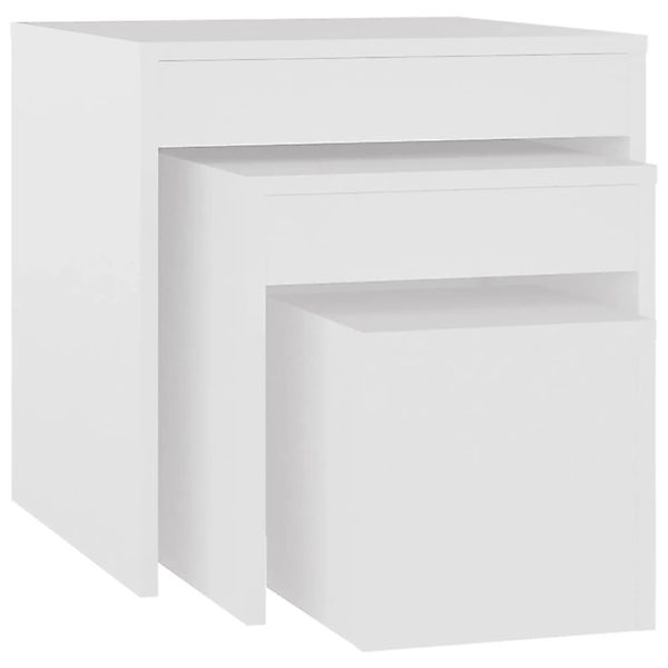 vidaXL Satztische 3-tlg. Weiß Holzwerkstoff Modell 2 günstig online kaufen