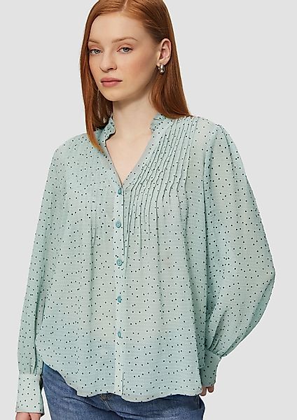 QS Langarmbluse Strukturierte Chiffonbluse mit Punktemuster günstig online kaufen