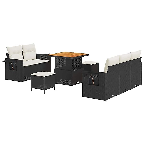 vidaXL Garten-Sofa-Set 8-Tlg Schwarz Poly Rattan 3361685 günstig online kaufen