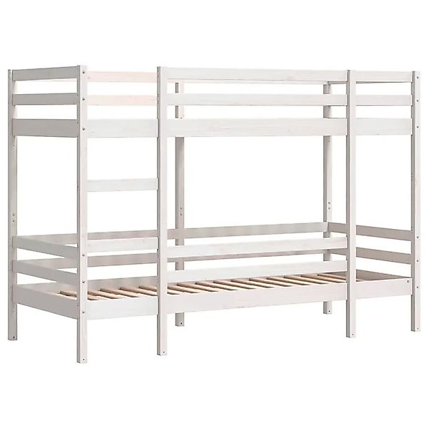 vidaXL Etagenbett Weiß 75x190 cm Massivholz Kiefer 3284225 günstig online kaufen