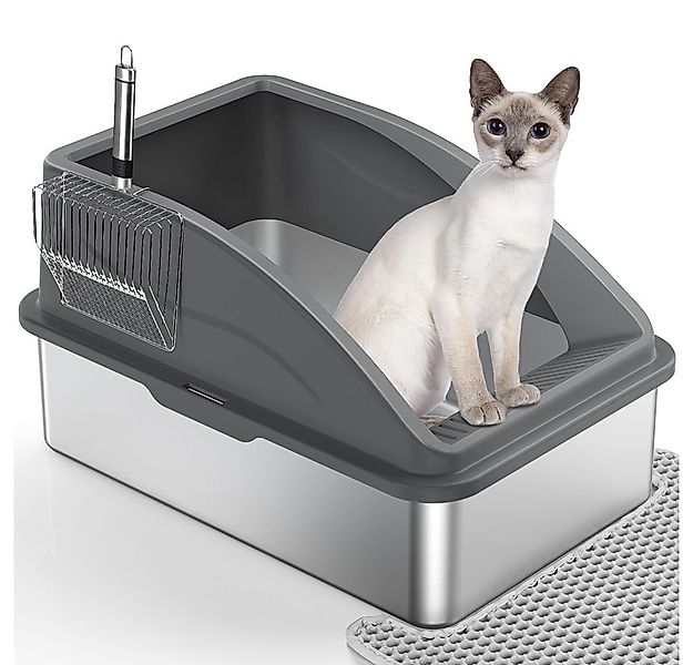 FOUORTUNATE-BEE Katzentoilette Katzenklo Edelstahl XXL, Katzentoilette Edel günstig online kaufen