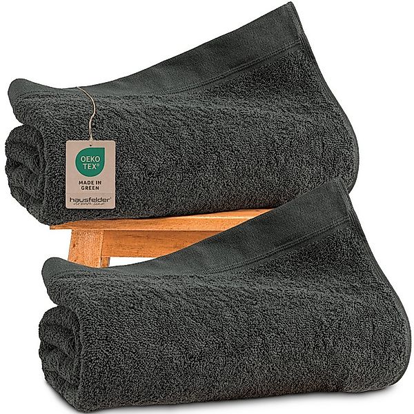 Hausfelder Saunatuch 2er Set Saunahandtuch XXL (Anthrazit, Badetuch groß 10 günstig online kaufen