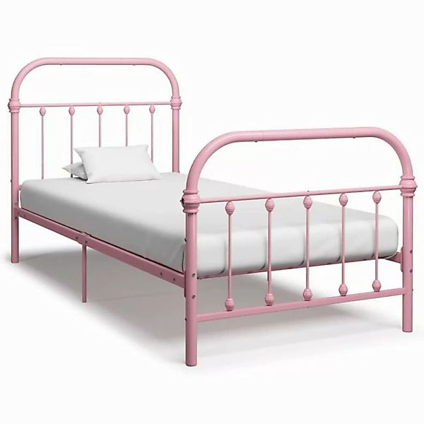 furnicato Bettgestell Rosa Metall 100 × 200 cm günstig online kaufen