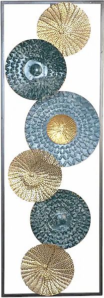 HOFMANN LIVING AND MORE Wanddekoobjekt »Wanddekoration« Kreise in blau gold günstig online kaufen