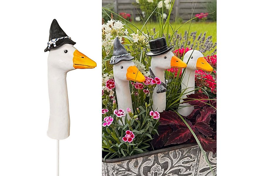 Online-Fuchs Gartenstecker BLUMENSTECKER Gartenfiguren Gänsehals, Gans (Ca. günstig online kaufen