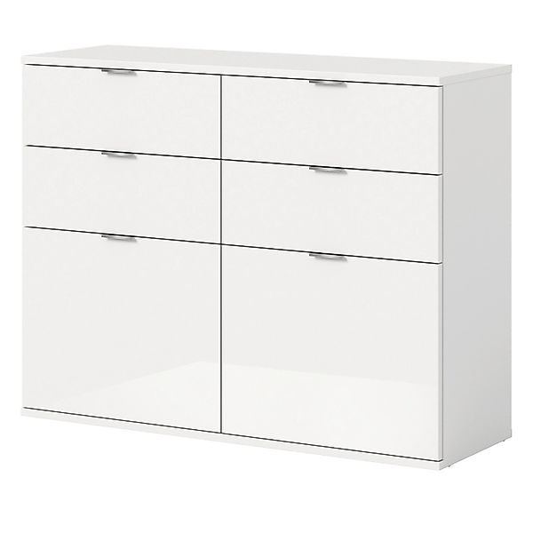 Inn.Furn Kommode in Weiß Hochglanz 110 cm SystemX günstig online kaufen