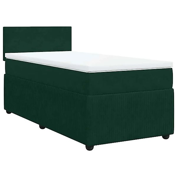 vidaXL Boxspringbett mit Matratze Dunkelgrün 100x200 cm Samt 3287659 günstig online kaufen