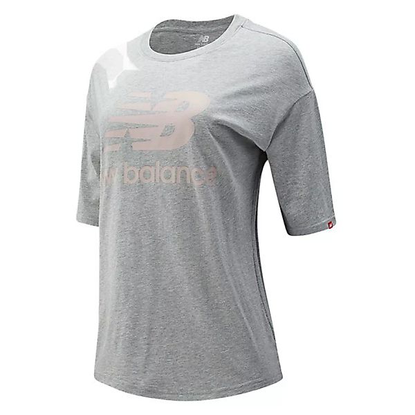 New Balance Essentials Stacked Logo Kurzarm T-shirt S Grey günstig online kaufen