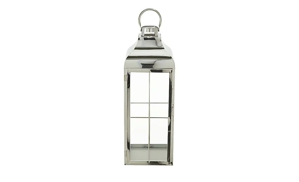 HOME STORY Laterne   ¦ silber ¦ Edelstahl,Glas ¦ Maße (cm): B: 20 H: 55 T: günstig online kaufen