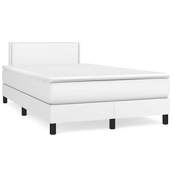 vidaXL Boxspringbett mit Matratze & LED Weiß 120x190 cm Kunstleder 3270130 günstig online kaufen