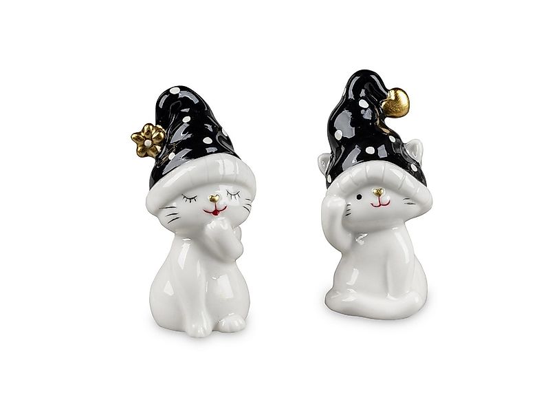 formano Dekofigur Katzen Deko Weihnachten – 2er Set Schwarz & Weiß – Figur günstig online kaufen