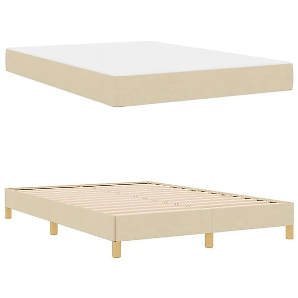 vidaXL Boxspringbett Creme 140 x 200 cm Stoff 3398575 günstig online kaufen