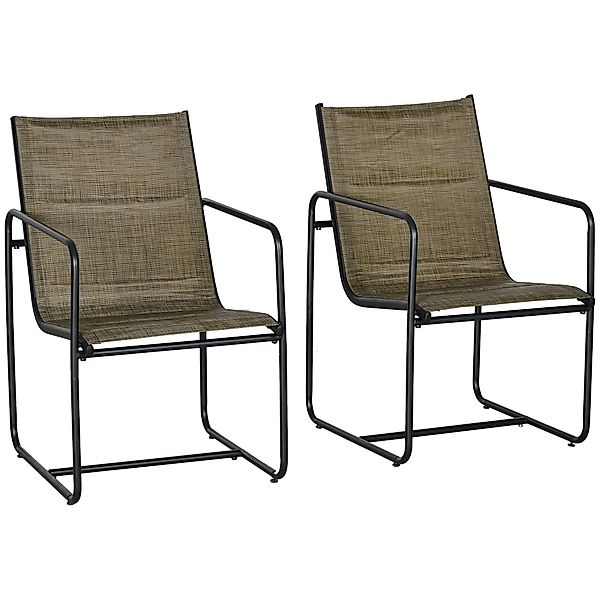 Outsunny Sitzgruppe Gartenstühle 2er-Set, Gartensessel Set günstig online kaufen