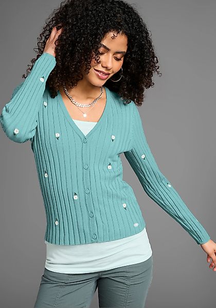 KangaROOS Cardigan, mit Blumen-Stickerei günstig online kaufen