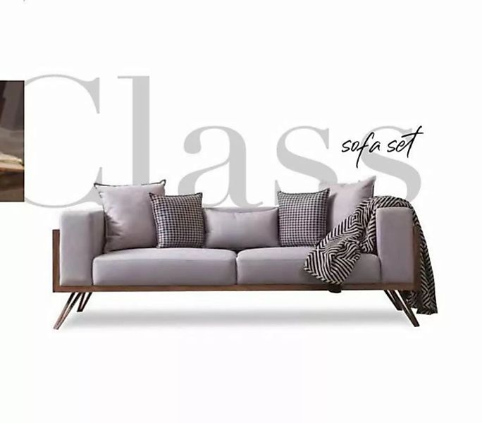 JVmoebel 3-Sitzer Graues Luxus Sofa Polster Couch Wohnzimmer Einrichtung St günstig online kaufen