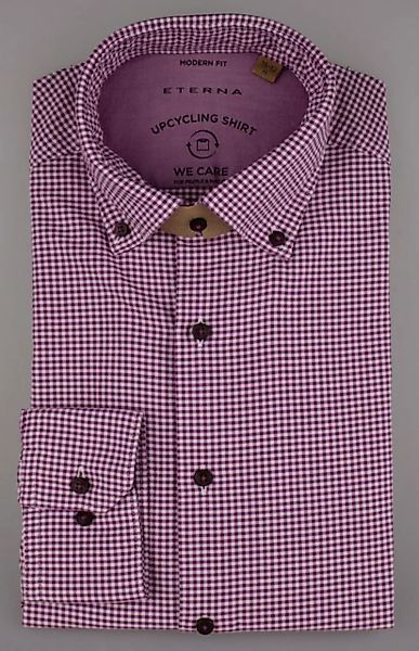 Eterna Klassische Bluse ETERNA MODERN FIT UPCYCLING SHIRT Langarm Hemd pink günstig online kaufen
