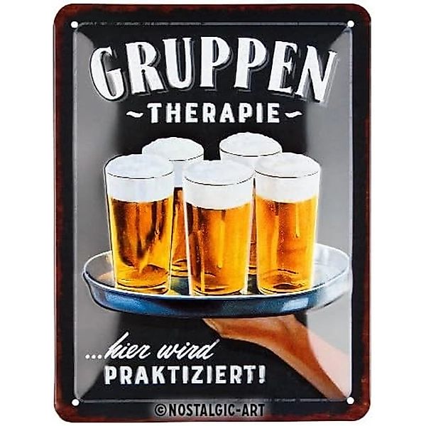 Nostalgic-Art Blechschild 15x20 cm - Gruppentherapie - Bier günstig online kaufen