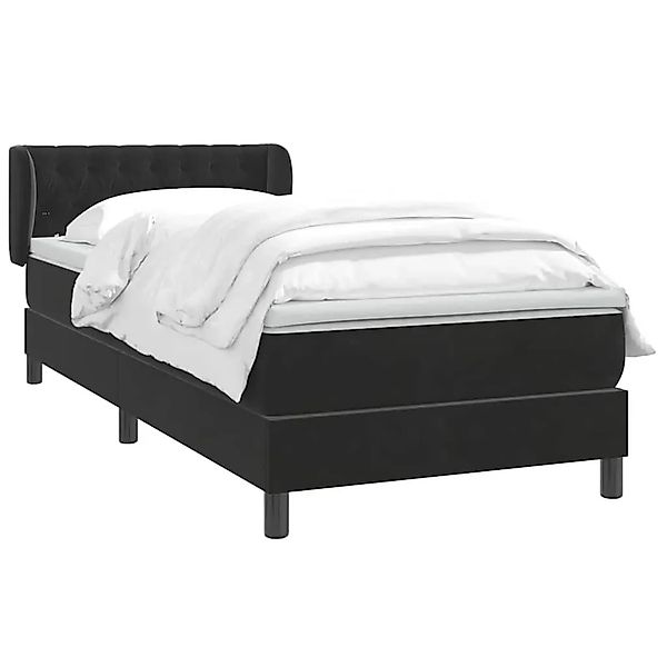 vidaXL Boxspringbett mit Matratze Schwarz 90x210 cm Samt 3317765 günstig online kaufen