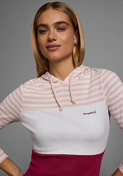 KangaROOS Kapuzenshirt Langarm, sehr figurbetont, mit Colourblocking-Optik günstig online kaufen