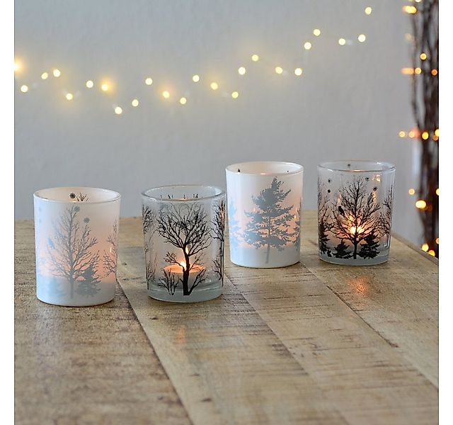 INtrenDU Teelichthalter Teelichthalter Set Bäume (4er Set) günstig online kaufen