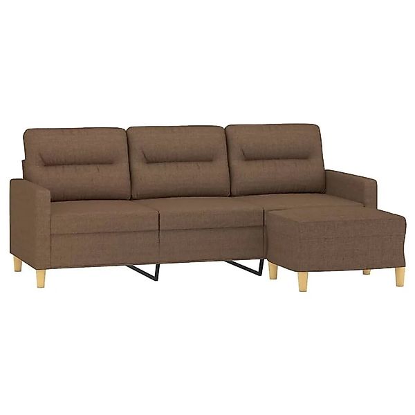 vidaXL 3-Sitzer-Sofa mit Hocker Braun 180 cm Stoff 3201076 günstig online kaufen