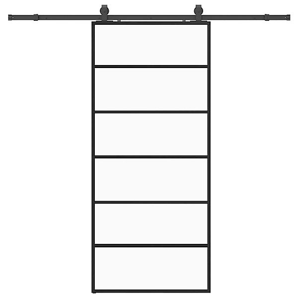 vidaXL Schiebetür mit Beschlag Schwarz 90x205 cm ESG-Glas 3375928 günstig online kaufen