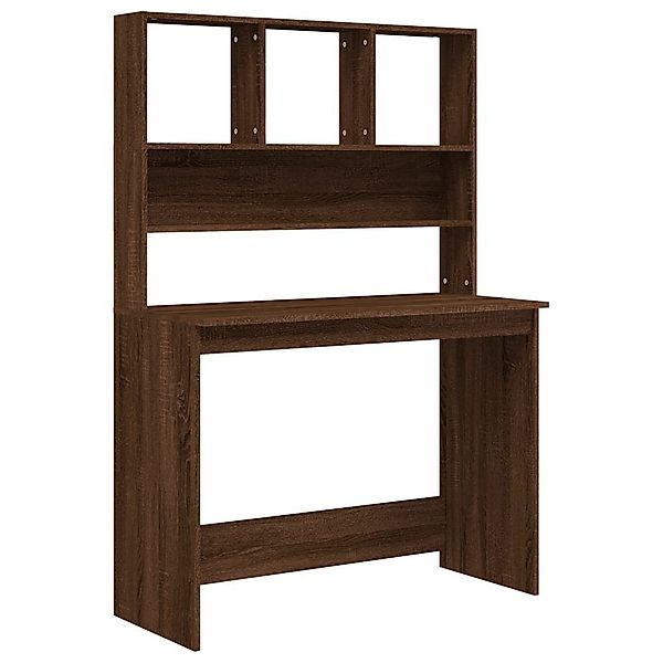 furnicato Schreibtisch mit Regal Braun Eiche günstig online kaufen