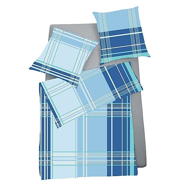 BETTWARENSHOP Bettwäsche Streifen blau-grün, Biber, 3 günstig online kaufen