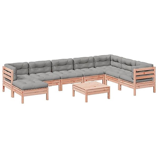 vidaXL 9-Tlg Garten-Sofagarnitur mit Kissen Massivholz Douglasie 3299590 günstig online kaufen