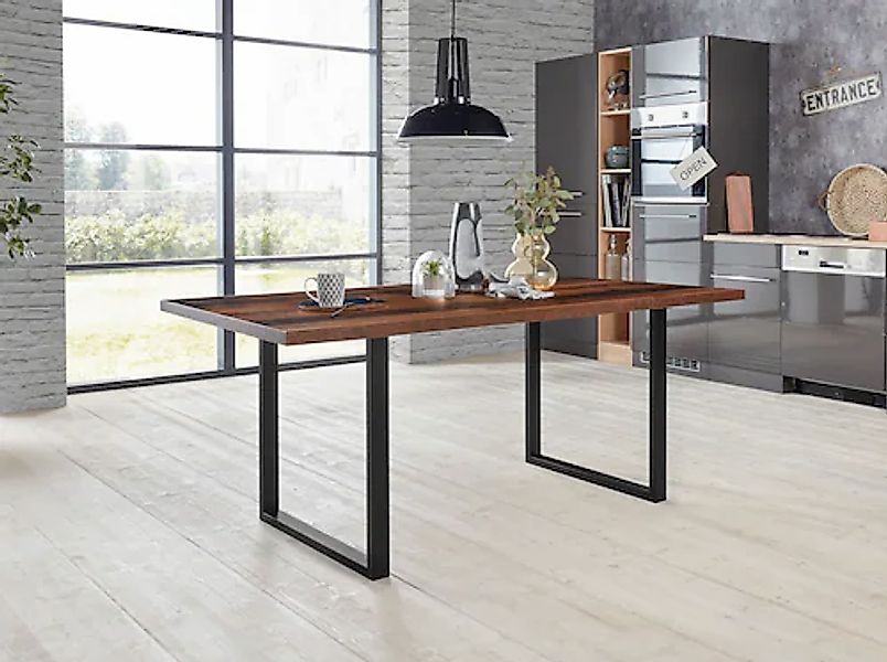FORTE Esstisch, Breite 160 cm, Kufengestell im Industrial Look günstig online kaufen