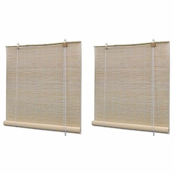 Rollos 2 Stk. Natürlicher Bambus 120 X 160 Cm günstig online kaufen