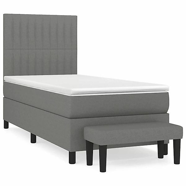 vidaXL Boxspringbett mit Matratze Dunkelgrau 100x200 cm Stoff1400066 günstig online kaufen