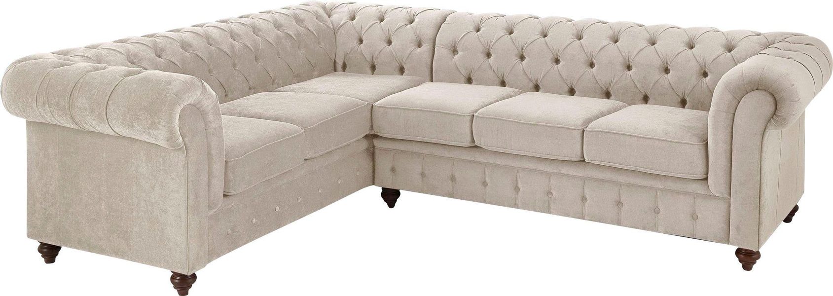 Home affaire Chesterfield-Sofa "Chesterfield Ecksofa, auch in Leder L-Form" günstig online kaufen