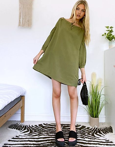 Superdry – Arizona – Mini-Hängerkleid in Olivgrün günstig online kaufen