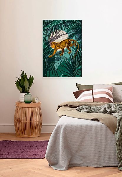 Komar Leinwandbild "Sneaky Monkey - Größe 40 x 60 cm" Natur 1 Stk. tlg. Kei günstig online kaufen