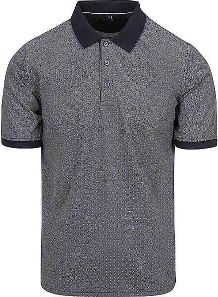 Casa Moda Poloshirt Druck Grau Blau - Größe M günstig online kaufen