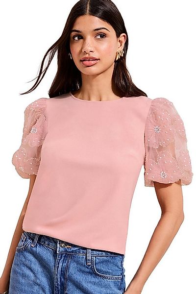 Friends Like These Kurzarmbluse Friends Like These Top mit Puffärmeln Rosen günstig online kaufen