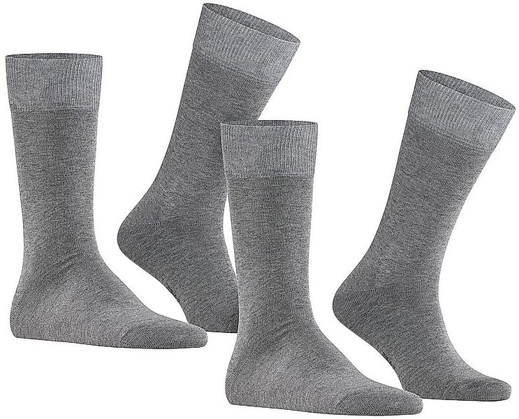 Falke Happy Socken 2 Paar Grau Melange - Größe 43-46 günstig online kaufen