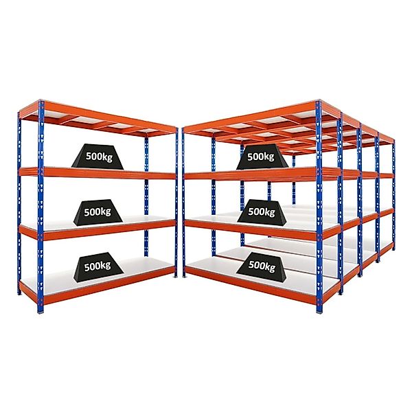 PROREGAL Mega Deal 5x Profi Schwerlastregal Rhino HxBxT 200x200x60cm 4 Mela günstig online kaufen