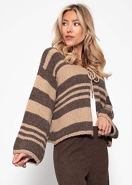 SASSYCLASSY Cardigan Gestreifte Strickjacke für Damen Weicher Cardigan mit günstig online kaufen