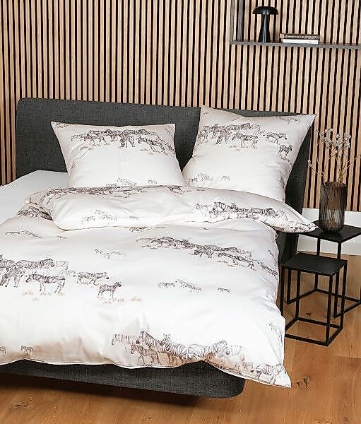 Janine Janine Mako-Satin Bettwäsche moments 98110 naturell grau Größe:  135 günstig online kaufen