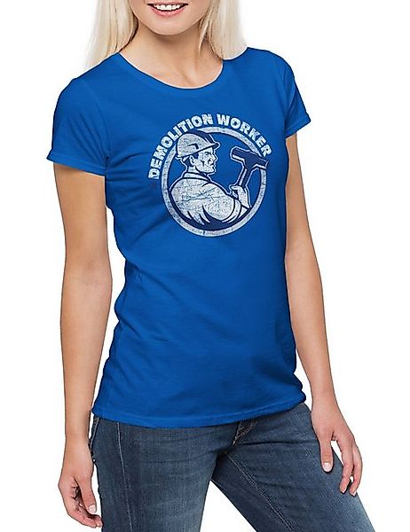 Urban Backwoods Print-Shirt Demolition Worker I Damen T-Shirt Abriss Abbruc günstig online kaufen