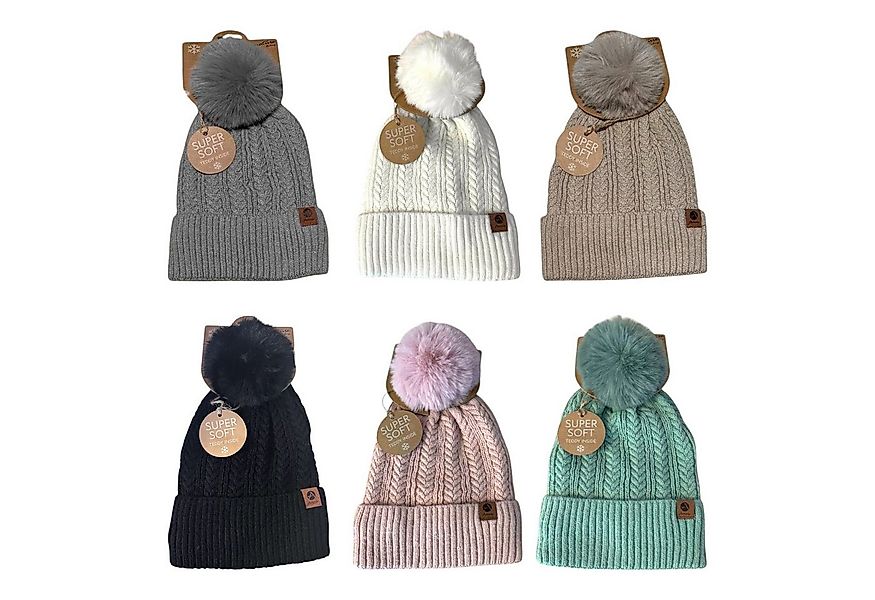 VewoTex Bommelmütze Winter Damen Mütze » Bommelmütze Nora Mit Teddy (Kein S günstig online kaufen