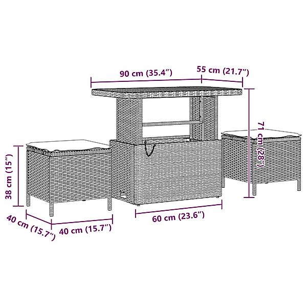 vidaXL Garten-Sofa-Set 12-Tlg Schwarz Poly Rattan 3362305 günstig online kaufen