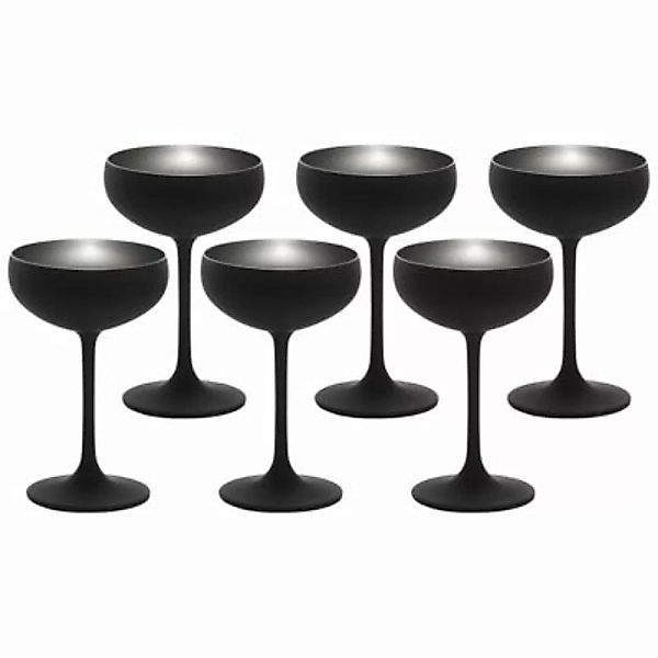 ELEMENTS Champagnerschale Schwarz-Silber 6er Set Sektgläser schwarz/silber günstig online kaufen