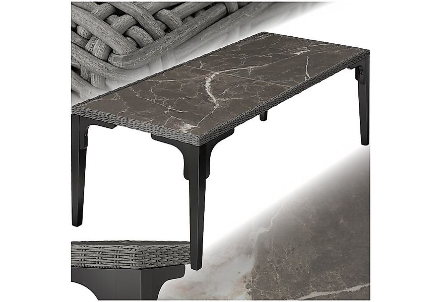 tectake Gartentisch Rattan Tisch (1-St., 1 tlg), Großer Rattantisch für ges günstig online kaufen